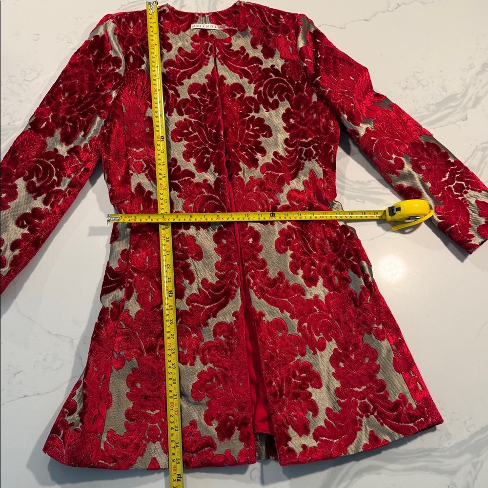 Alice + Olivia Red Brocade Jacket - Picture 4 of 8